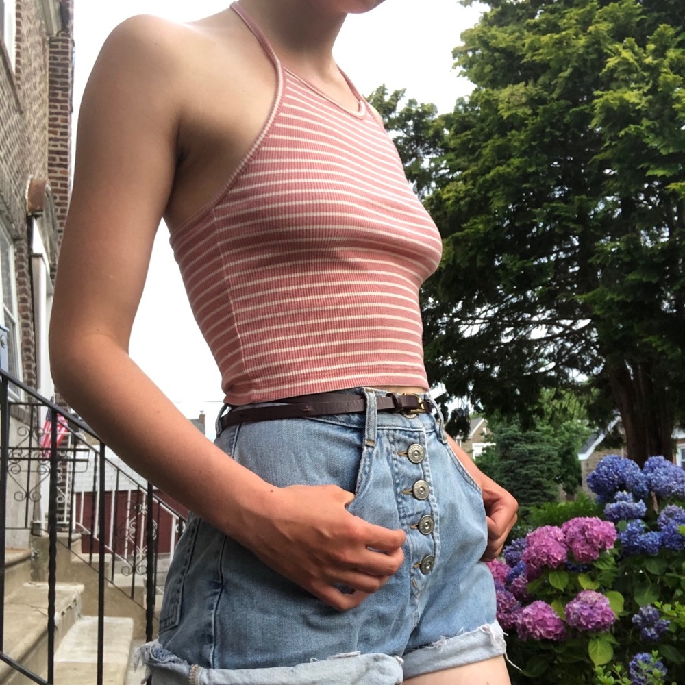 Striped Ribbed Crop Top - Picture 2 of 2